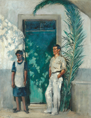 Conversation Piece, Madeira, 1936 (oil on board)