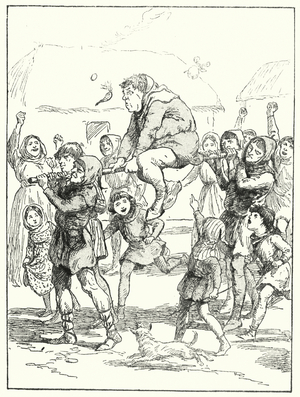 Merrie England: Riding the stang (litho)