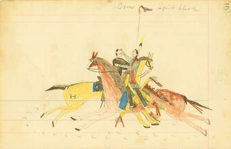 Crow Spits Blood, Howling Wolf, Southern Cheyenne, 1874-75 (pen & ink with w/c on paper)