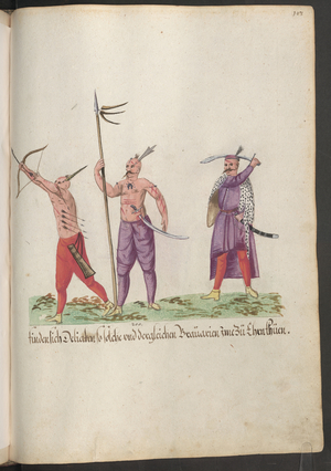Three Turkish soldiers showing self-inflicted injuries incurred in honour of a pasha