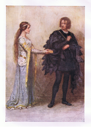 "I, not I, never gave you aught (Hamlet), from The Complete Works of Shakespeare published by George Harrap & Co Ltd, 1920's (colour litho)