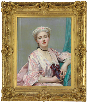 Beauty in Pink,  (oil on canvas, framed)