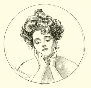 The beautiful widow (lithograph)