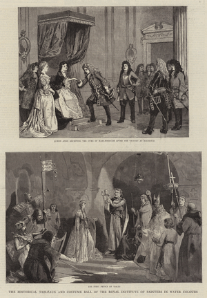 The Historical Tableaux and Costume Ball of the Royal Institute of Painters in Water Colours (engraving)