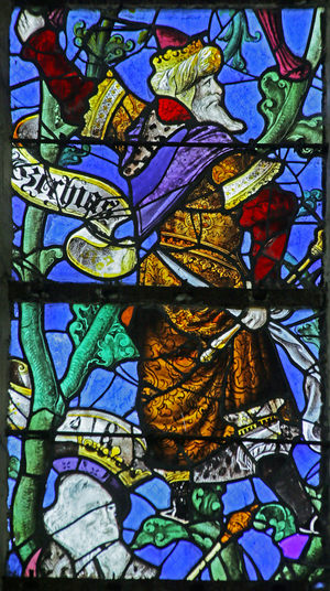 The Tree of Jesse: Hezekiah, 1557 (stained glass)