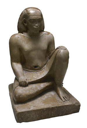 Statuette of the official Bes, 660-610 BC (Compact limestone)