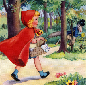 Big Bad Wolf and Little Red Riding Hood, c.1940 (screen print)