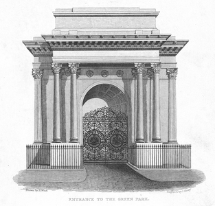 Entrance to the Green Park (engraving)