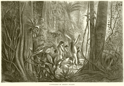 Sun-Worship of Amazon Indians (engraving)