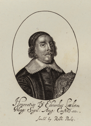 Edward Littleton, 1st Baron Littleton, English judge and Chief Justice of North Wales (engraving)