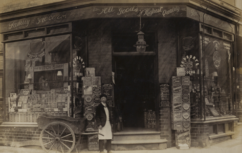 Family grocer (b/w photo)