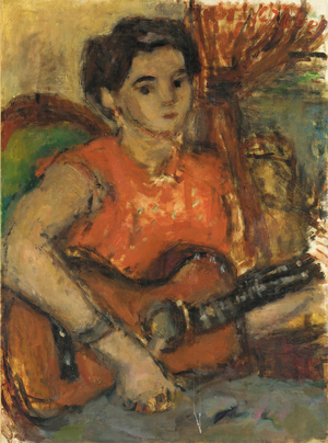 Woman with Guitar (oil on canvas)