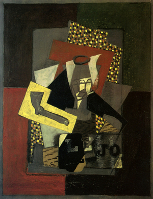 Still Life with Glass, Pipe and Newspaper, 1917 (oil on canvas)