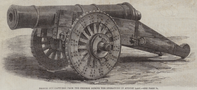 Bronze Gun captured from the Chinese during the Operations in August Last (engraving)