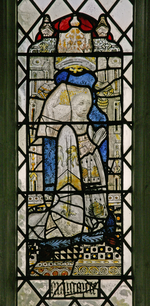 Window w5 depicting a donor - Margaret Fray (stained glass)