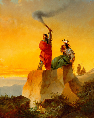 Indian Telegraph, 1860 (oil on canvas)