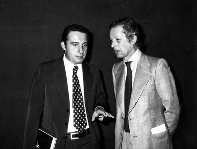 Paolo Pillitteri, Pietro Marzotto, Italy, 1973 (b/w photo)