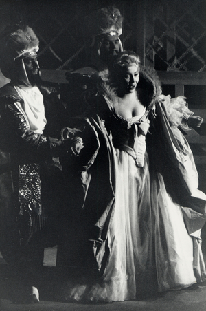 Elizabeth Harwood, English soprano ( 27 May 1938 -) in Wolfgang Amadeus Mozart opera The Abduction from the Seraglio ( Die Entfuhrung aus dem Serail) at  Sadlers Wells, London April 1964