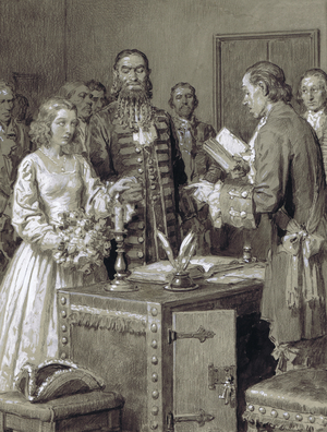 Blackbeard's wedding (gouache on paper)
