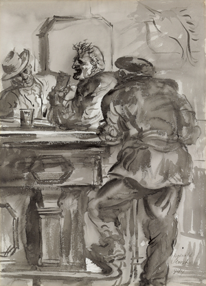 Bar Philosopher, 1944 (ink and wash on paper)
