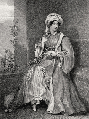 Portrait of Lady Hester Stanhope, (litho).