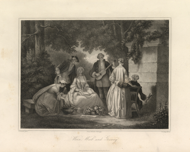 Wine, women and song, Triest, c.1850 (engraving)