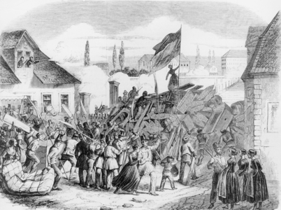 Revolution of 1848 in Mannheim (b/w photo)