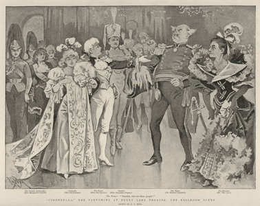 "Cinderella," the Pantomime at Drury Lane Theatre, the Ballroom Scene (litho)