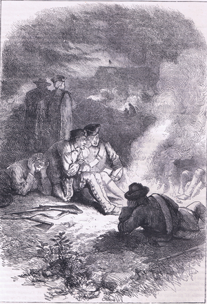 New Englanders before Louisburg 1756, illustration from History of the United States published by Cassell Pelter & Galpin, c.1890 (litho)