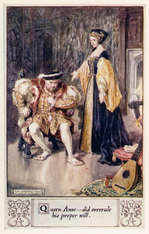 Queen Anne, did overrule his proper will (colour litho)