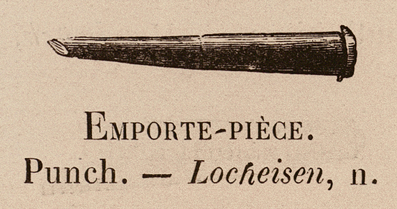 Le Vocabulaire Illustre: Emporte-piece; Punch; Locheisen (engraving)