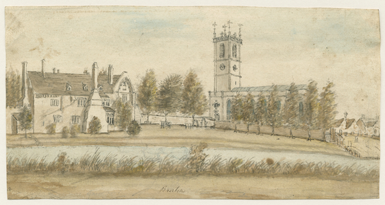 Burton-upon-Trent Abbey: water colour painting, nd [c 1795] (painting)