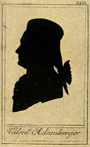 Silhouette of Valent Adamberger 1786