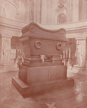 Paris: Sarcophagus and Tomb of Napoleon (b/w photo)