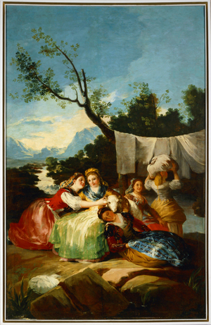 WasherwomenCartoon for a tapestry at the El Escorial … (painting on canvas)