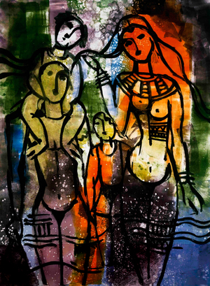 Quo Vadis 1994 Bharati Chaudhuri (b.1951 Indian) Monotype