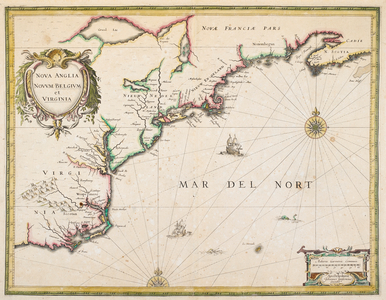 A map of New England, New Belgium and Virginia