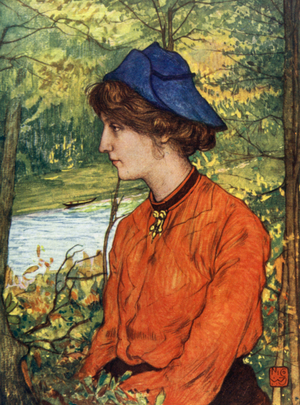 Norway: A Norwegian Girl (colour litho)