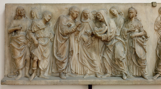 Death of Francesca Pitti-Tornabuoni, grandmother of Lorenzo Medici (marble relif)
