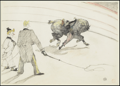 At the Circus: Acrobats, 1899 (black & colour chalks on white wove paper)