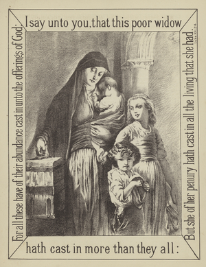 Jesus Christ, The Widows Mite (engraving)