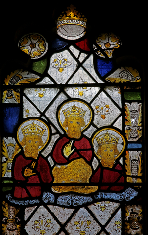 Window n2 depicting the Trinity (stained glass)