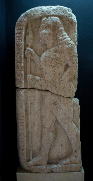 funeral monument, stele, Etruscan Museum Guarnacci, Volterra Tuscany, Italy