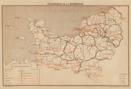 Pelerinages De La Normandie (colour litho)