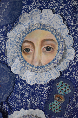 Miniature Detail, 2018  (oil, acrylic, card and cotton)