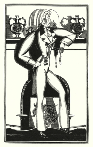 Illustration for Don Juan by Lord Byron: Poor Lord Augustus Fitz-Plantagenet (litho)