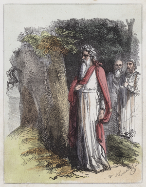 Druids (coloured engraving)