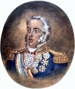 Don Pedro 1st (1798-1834) emperor of Brazil in 1822-1831 watercolor by Jean Baptiste Debret