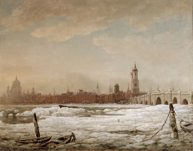 London Bridge in the Great Frost of 1776, 1776 (oil on canvas)