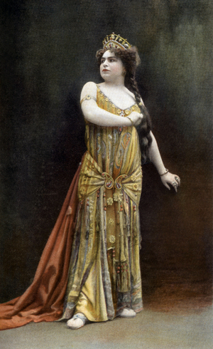 Claire Friche as Bacchis in play "Aphrodite", Paris, photo from french paper "Le Theatre" april 1906